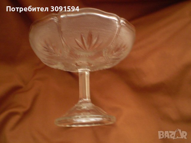 19 век стъклена фруктиера бонбониера прозрачно стъкло, снимка 2 - Антикварни и старинни предмети - 39409813