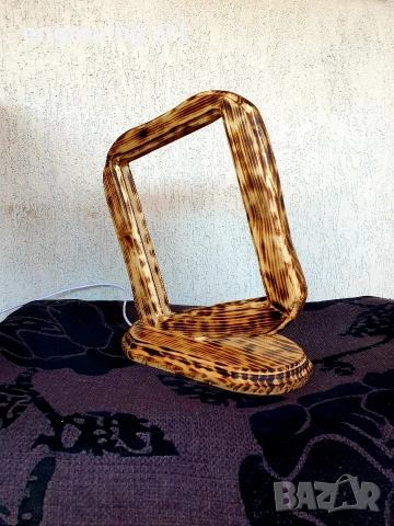 Дървена лед лампа, снимка 4 - Настолни лампи - 54318428