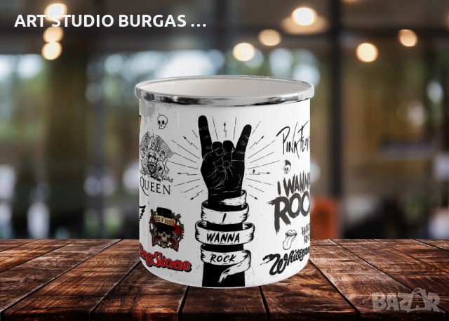 МЕТАЛНО КАНЧЕ С НАДПИС I WANNA ROCK, снимка 4 - Чаши - 36825565