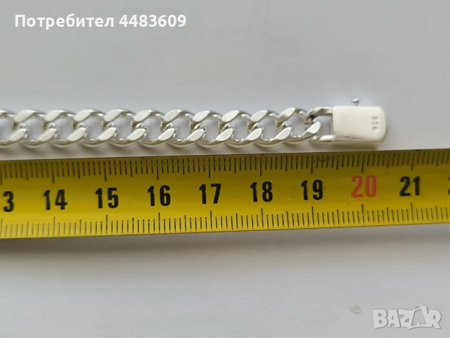 Масивна Сребърна Гривна , снимка 5 - Гривни - 52871634