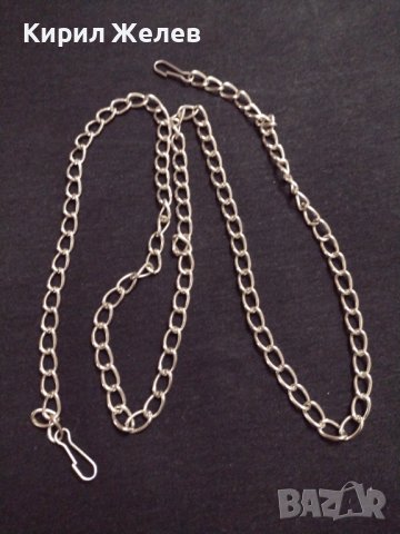 Сребрист гердан много красив дължина от край до край 90см. Перфектно състояние 37432, снимка 6 - Колиета, медальони, синджири - 40410433