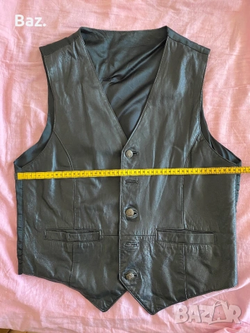  Стилно елече естествена кожа, снимка 7 - Елеци - 23867638