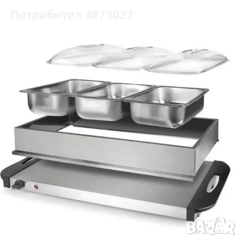 Електрически нагревател за бюфет 2 в 1 - винаги топла храна, снимка 2 - Кутии за храна - 55930431