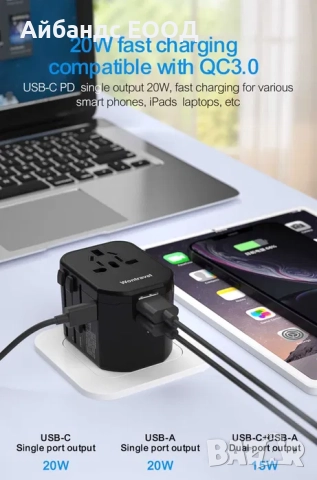 Адаптер за пътуване, снимка 4 - Друга електроника - 51435240