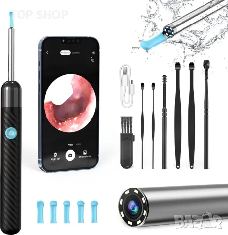 Комплект за премахване на ушна кал, Hpavxlr 1080P безжичен с камера, 3,5 мм ендоскоп за уши, WiFi