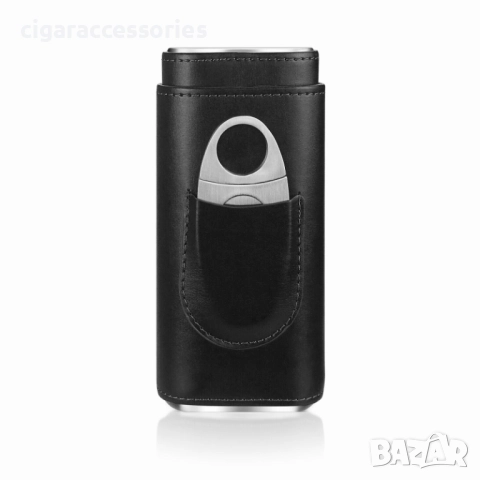 Кожен калъф за 3 пури с ножче и кедрова облицовка, снимка 5 - Табакери - 51732408