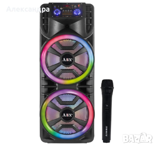 Караоке тонколона с два високоговорителя 2х12 инча XH-1689, снимка 3 - Тонколони - 53205737