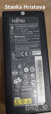 Оригинално зарядно Fujitsu 20v 4.54A., снимка 2 - Друга електроника - 52514181