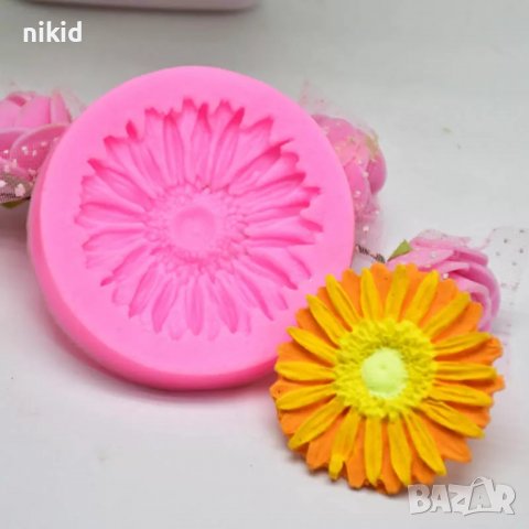  гербер хризантема силиконов молд форма за украса и декорация на торти и др.