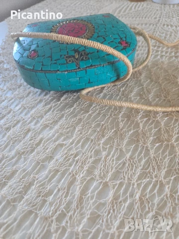 Ръчно изработена дамска чанта, мозайка, снимка 6 - Чанти - 51316226