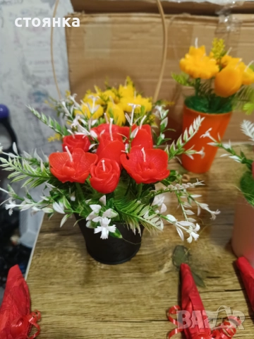 Восъчни цветя, снимка 10 - Изкуствени цветя - 51646847