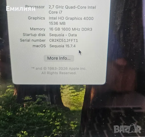 Macbook Pro 15 Retina, 16GB Ram, 512GB SSD, Nvidi GPU, Mac OS Sequoia, Много добро състояния, снимка 2 - Лаптопи за дома - 56084180