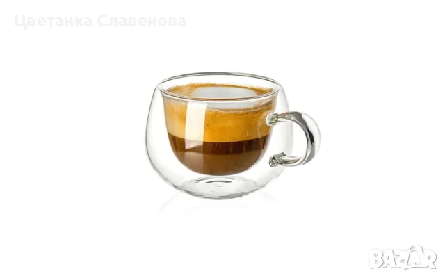 Чаши за еспресо с дръжка Luigi Ferrero - Caffeina FR-8016, 95 мл, 2 броя, снимка 4 - Чаши - 54367246