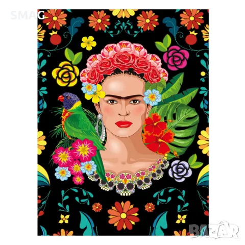 Пъзел Фрида Кало с цветя (500 части) S_1240047, снимка 2 - Пъзели - 48784117
