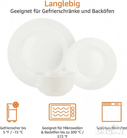 Amazon Basics сервиз за съдове от 18 части за 6 души, снимка 3 - Сервизи - 40058466