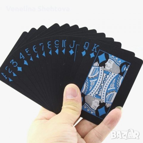 Черни PVC водоустойчиви карти за игра на покер Пластик , снимка 5 - Карти за игра - 29164630