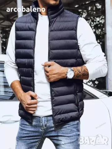 Мъжка ватирана жилетка без качулка 