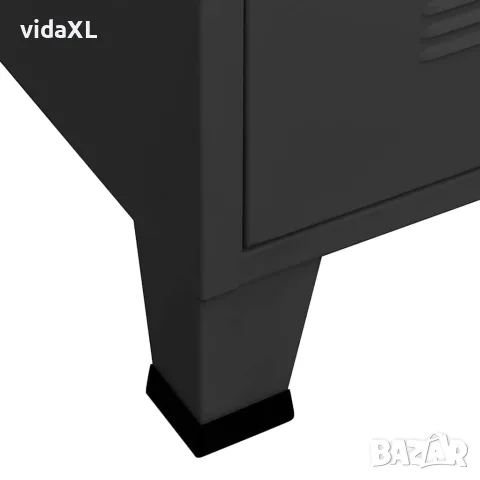 vidaXL Индустриален гардероб, черен, 90x50x180 см, метал, снимка 6 - Гардероби - 56147073