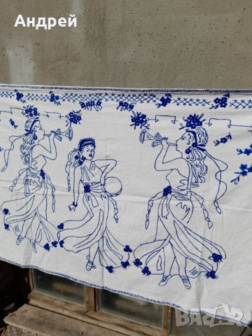 Старинен бродиран ковьор,покривка за стена #204, снимка 4 - Антикварни и старинни предмети - 39803266