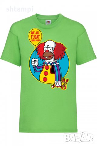 Детска тениска The Simpsons Krusty The Clown Pennywise 02,Halloween,Хелоуин,Празник,Забавление,Изнен, снимка 9 - Детски тениски и потници - 38158376