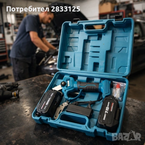 Комплект акумулаторна ножица 3" и резервен нож 36V 8A, снимка 6 - Други инструменти - 53889508