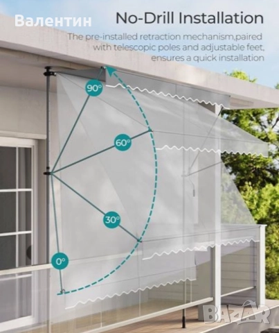 Прибираща се тента SONGMICS, снимка 6 - Градински мебели, декорация  - 51886322