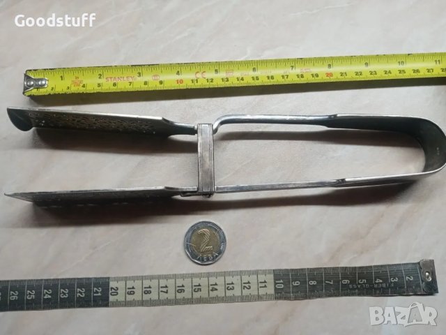 Стара щипка 1890г,за аспержи посребрена,маркировки, снимка 2 - Антикварни и старинни предмети - 49945098