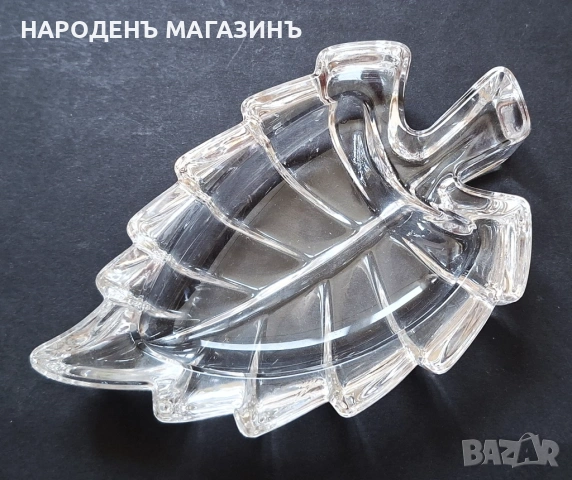 RCR - ITALY - НОВА кристална бижутерка купичка за бижута във формата на листо, снимка 4 - Други ценни предмети - 53916020