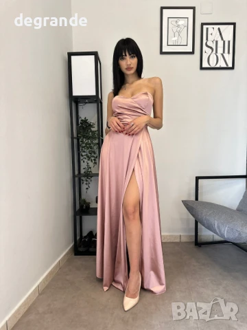 Сатенена дамска рокля налична в черно розово и кралско синьо, снимка 6 - Рокли - 51145268