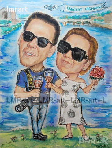 Рисувам ръчно КАРИКАТУРИ, ШАРЖ с пастели и моливи, снимка 9 - Картини - 54155356