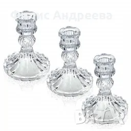 Малък стъклен свещник, снимка 1