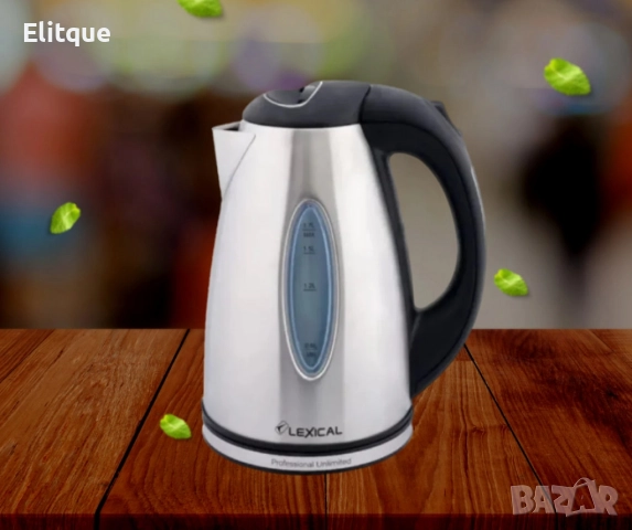 Електрическа Кана – Неръждаема Стомана, 1.7L, 2200W, Безжична, Син Индикатор, снимка 6 - Друга електроника - 52842377