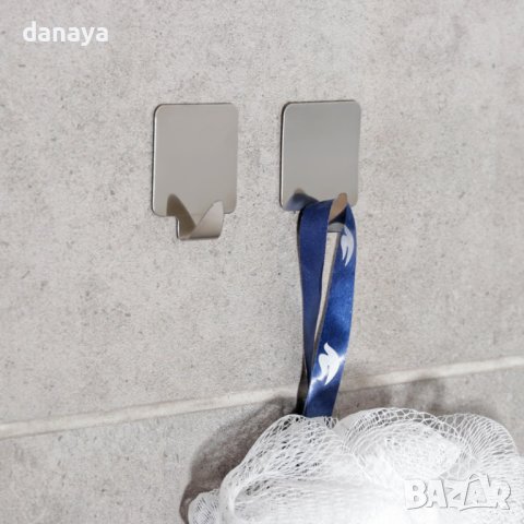 3820 Комплект метални самозалепващи закачалки Квадрати, 2 броя, снимка 2 - Други - 42326825