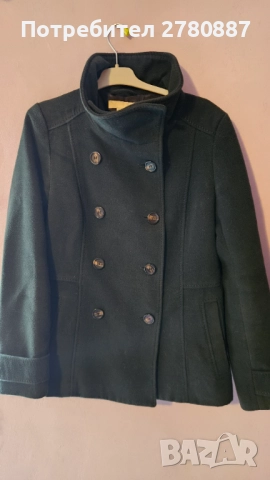 Дамско палто връхна дреха H&M в тъмно зелено, размер 38- М. 