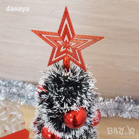 1801 Декоративна коледна елхичка с коледни топки, 3 размера, снимка 6 - Декорация за дома - 30710930