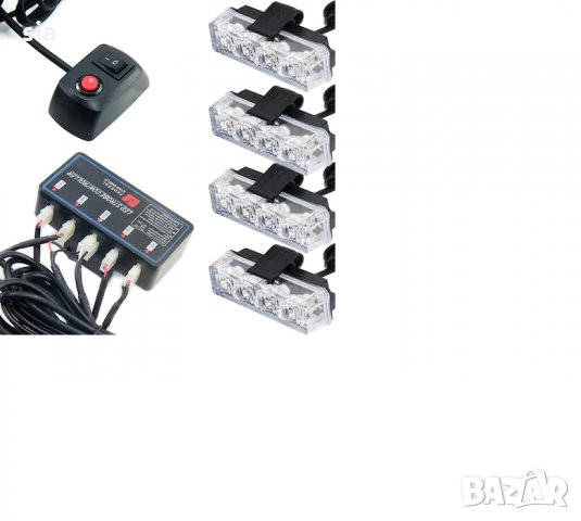 LED Лампа за пътна помощ-мигаща, аварийни маяци за камион, Блиц 4-LED , 4 броя предупредителни мигащ, снимка 2 - Аксесоари и консумативи - 31321785