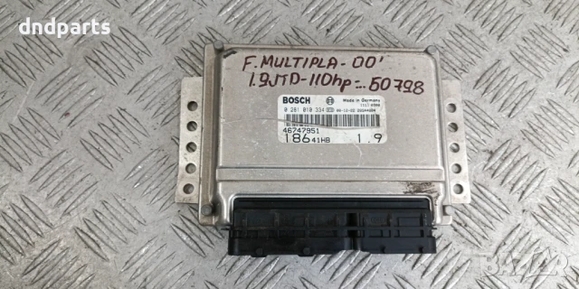 Компютър Fiat Multipla 1.9JTD 110hp 2000г. 46747951 0281010334 