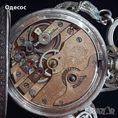 Старинен  Османски сребърен джобен часовник J.Dent. London, снимка 11 - Антикварни и старинни предмети - 54100452
