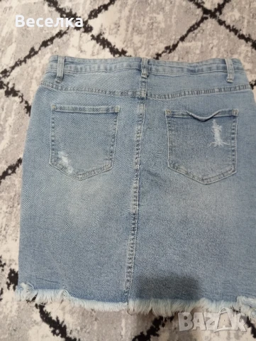 дънкова пола с перли , снимка 2 - Поли - 51184136