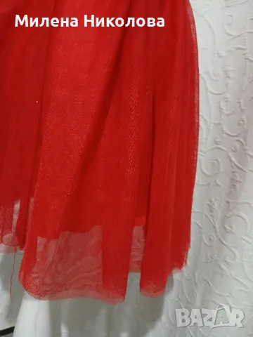 Рокля с тюл и пухена жилетка, снимка 5 - Детски рокли и поли - 49610038