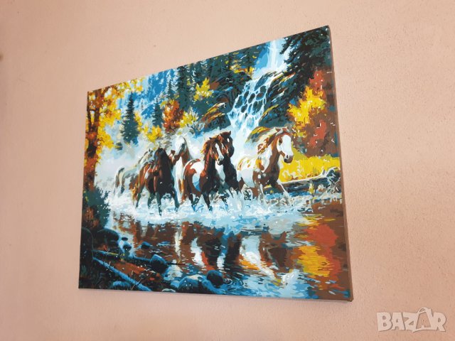 Нова картина Коне на реката , снимка 4 - Картини - 32145026