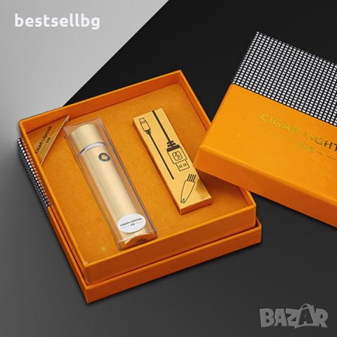 Уникална ветроустойчива електронна запалка на ток за пури лула подарък, снимка 6 - Запалки - 29104581