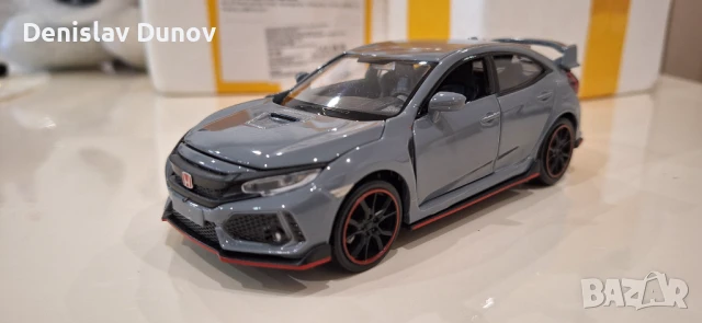 Honda Civic Type R 1:32 с отваряеми врати, капак, светещи фарове и стопове, снимка 7 - Коли, камиони, мотори, писти - 51210650