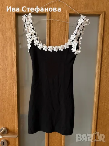 Нова ефектна луксозна  елегантна черна къса парти официална рокля zara Zara Зара , снимка 3 - Рокли - 51708301