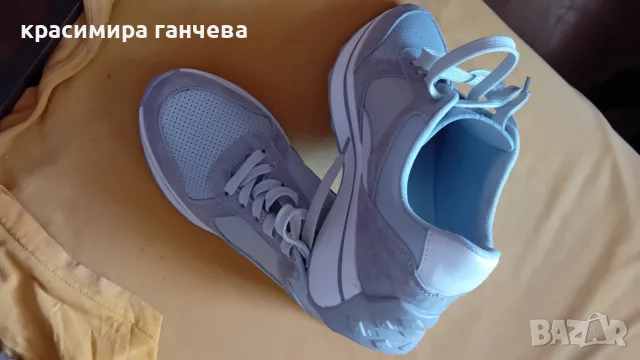 продавам дамски, сиви сникърси, естествена кожа и естествен велур, 39номер, снимка 2 - Маратонки - 55776619