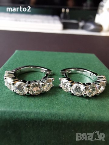 Елегантни 925 Сребърни Обеци с Мойсанити - 3 Карата!