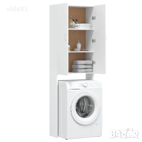 vidaXL Шкаф за пералня, бял, 64x25,5x190 см, снимка 6 - Шкафове - 56147863