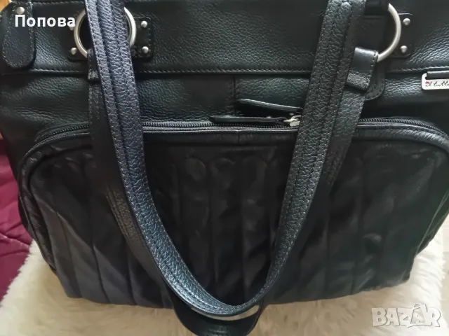 Уникална  голяма маркова чанта естествена кожа с подвижен органайзер , снимка 2 - Чанти - 50052471