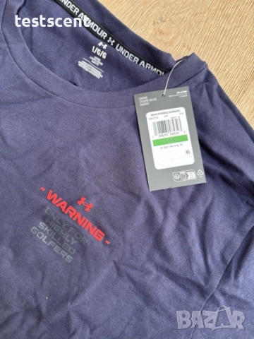Оригинална мъжка тениска Under Armour Golf T-Shirt Size Large Navy Blue Тъмносиня L, снимка 2 - Тениски - 52045810