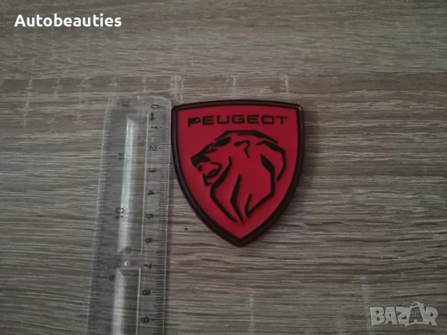 металнa емблема Peugeot червено с черно, снимка 5 - Аксесоари и консумативи - 51211669
